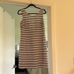 Great work or casual dress. Multiple stripes with subtle  colors